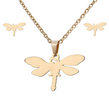Guangzhou factory 18k gold plated butterfly shape woman jewelry set